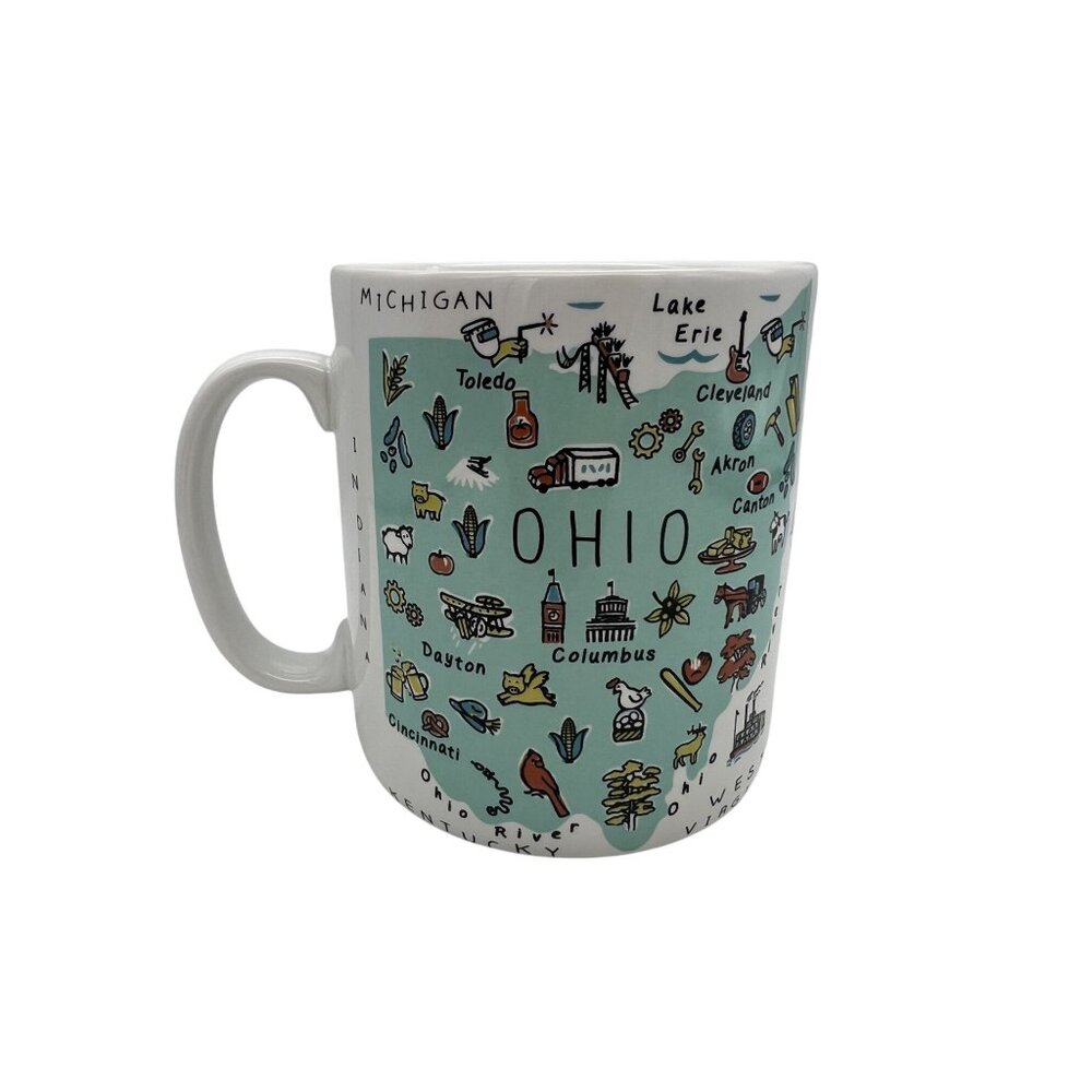 Ohio Map Mug 222 Fifth My Place 27oz Dishwasher Microwave Safe Oversized - Picture 1 of 6